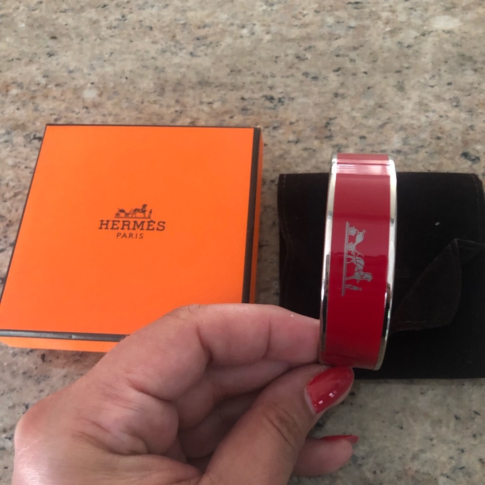 Hermes caleche enamel bracelet